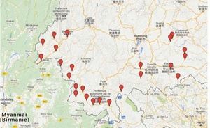 Carte du voyage au Yunnan du sud