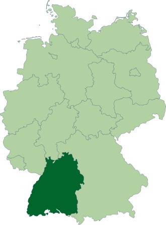 Deutschland Lage von Baden Württemberg