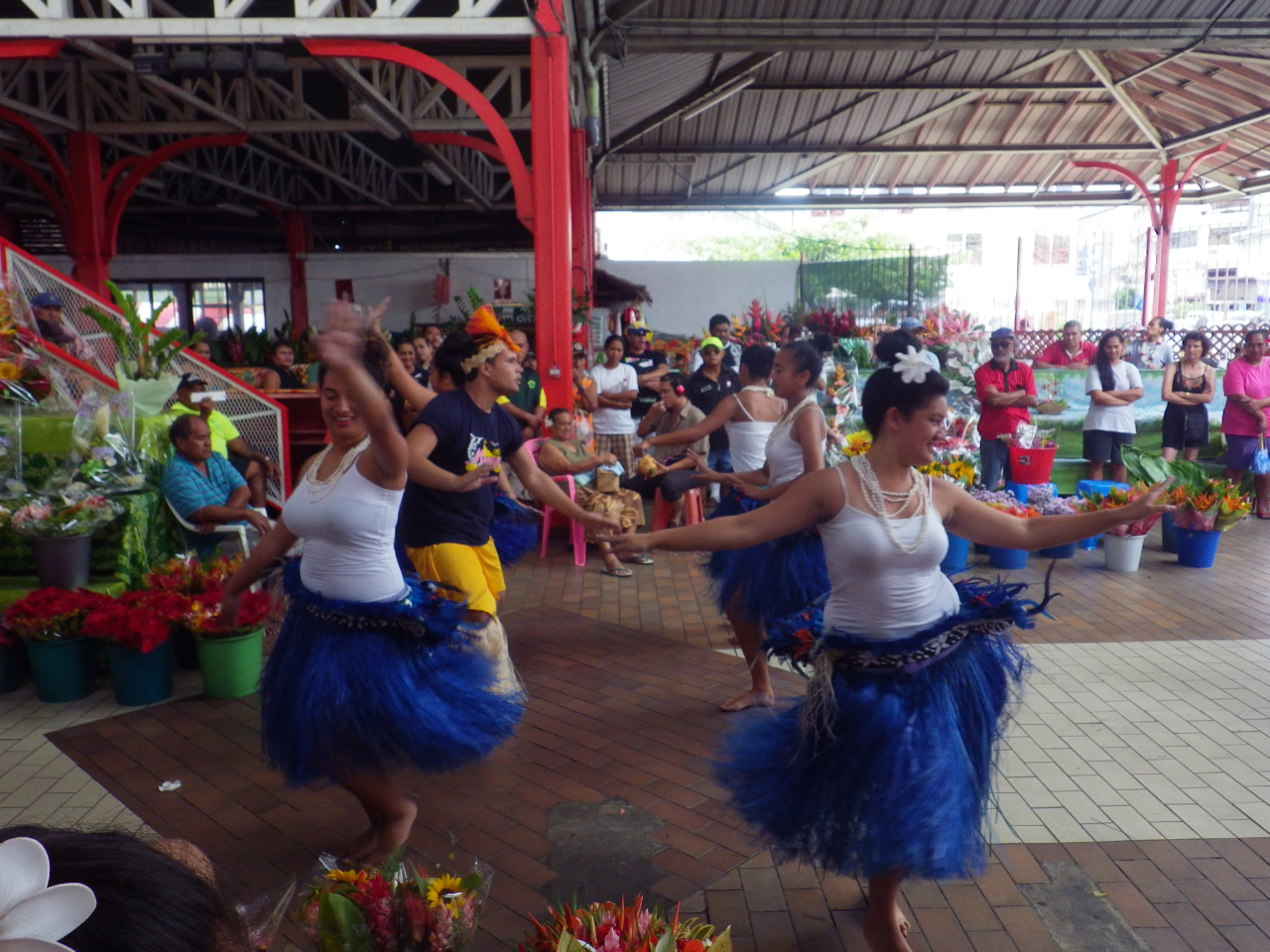 Danses Polynésiennes au marché de Papeete