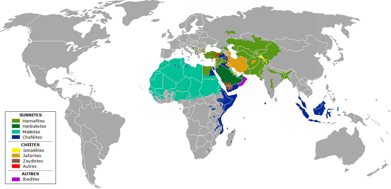 islam Carte des écoles de pensées islam Carte des écoles de pensées